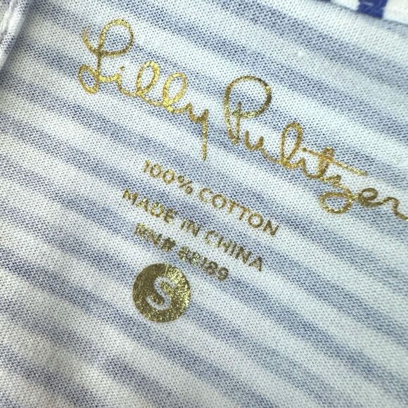 Lilly Pulitzer Beacon T-Shirt Dress - Bomber Blue Exotic Garden - Size Small - Picture 6 of 7